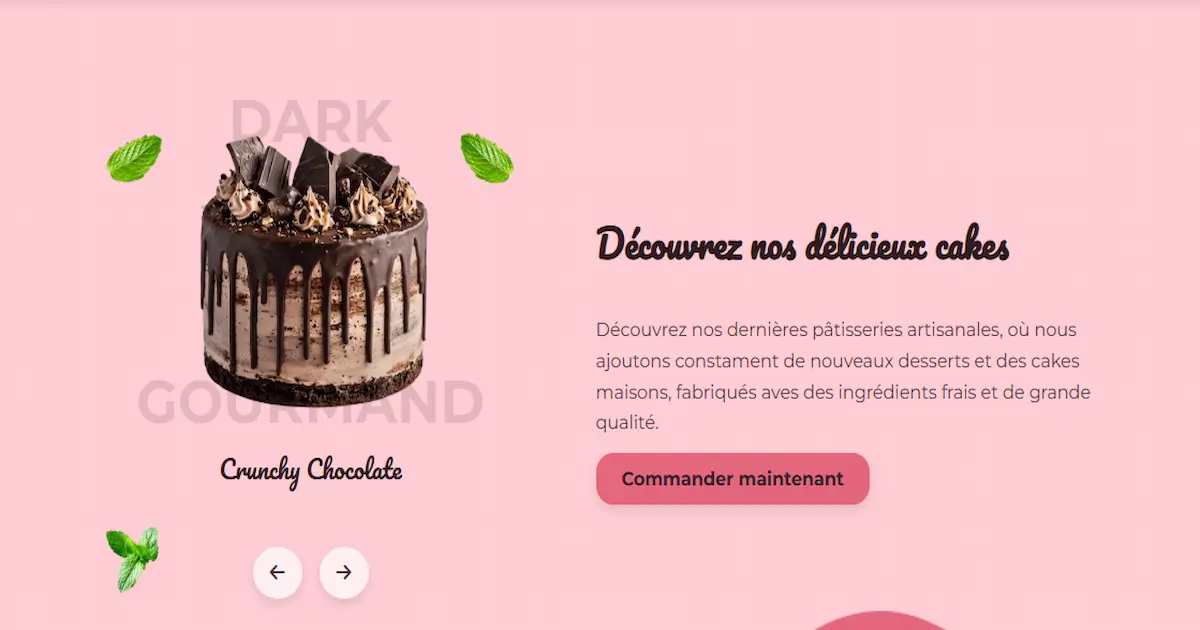 Landing page créative Sweeties — pâtisserie fictive, animations CSS, design immersif.